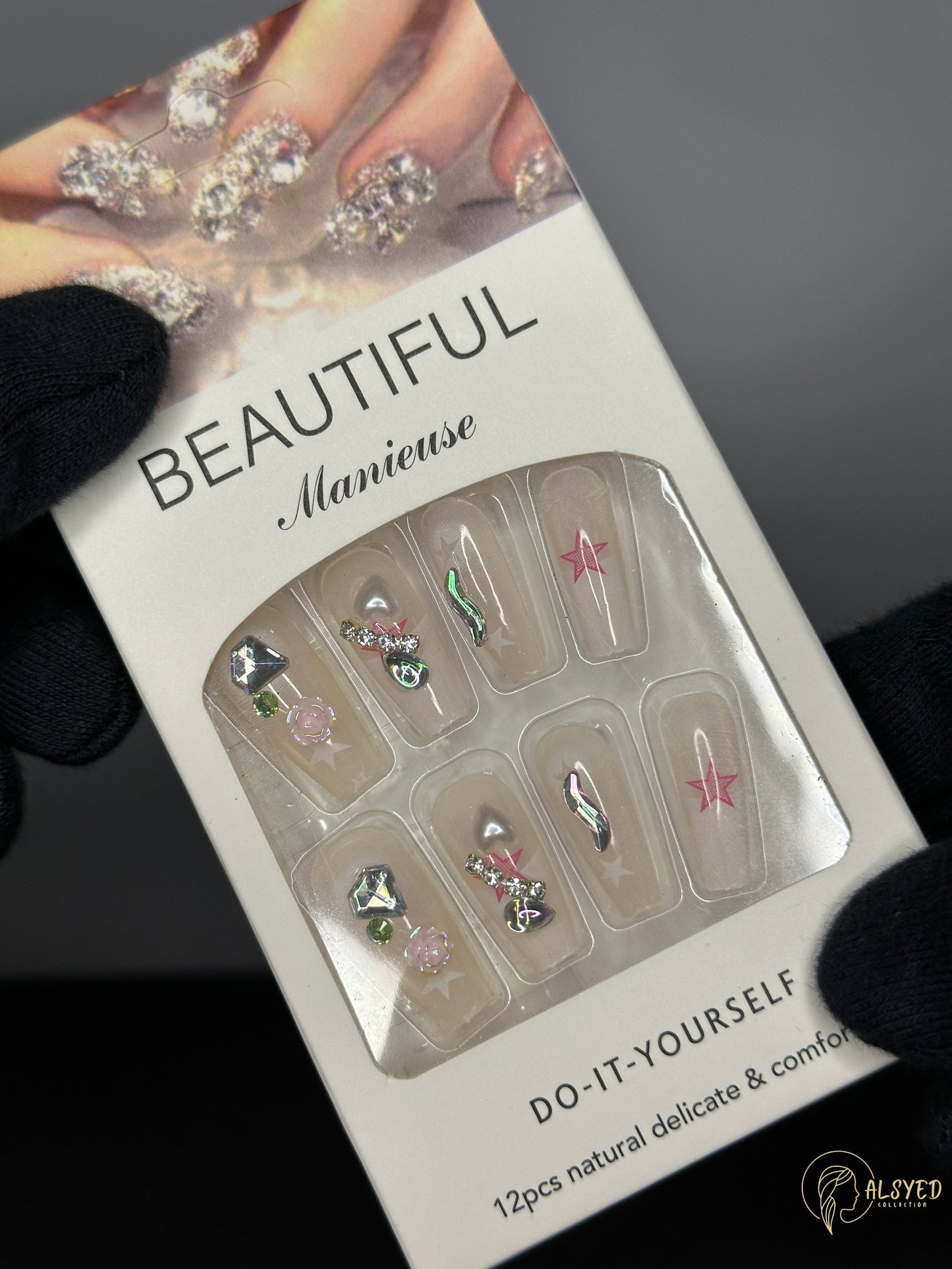 Cute & Colorful Nail Set – Pack of 12 - Stars And Diamonds