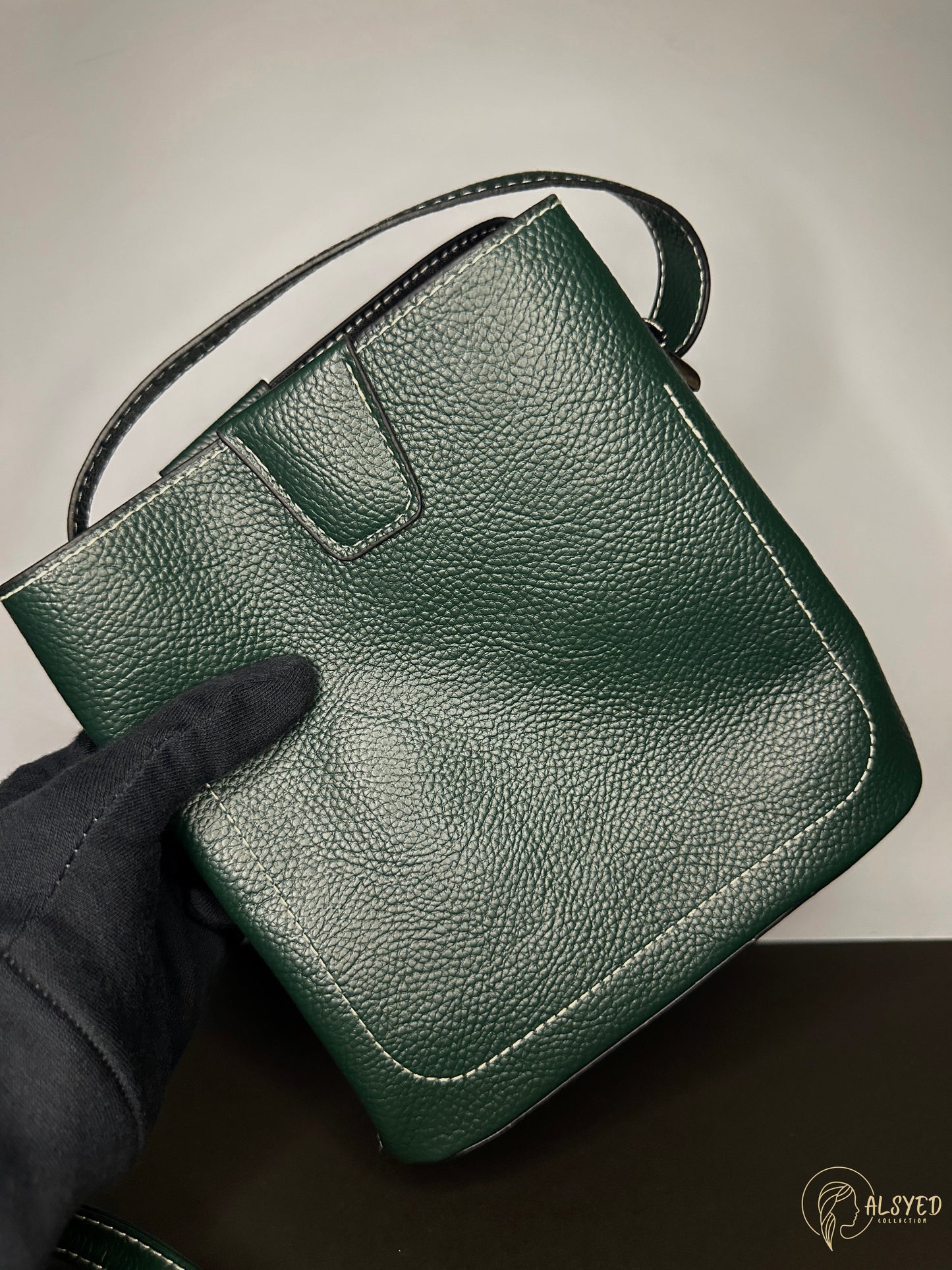 Olive Green Classic Flap Bag For Women | Al Syed Collection
