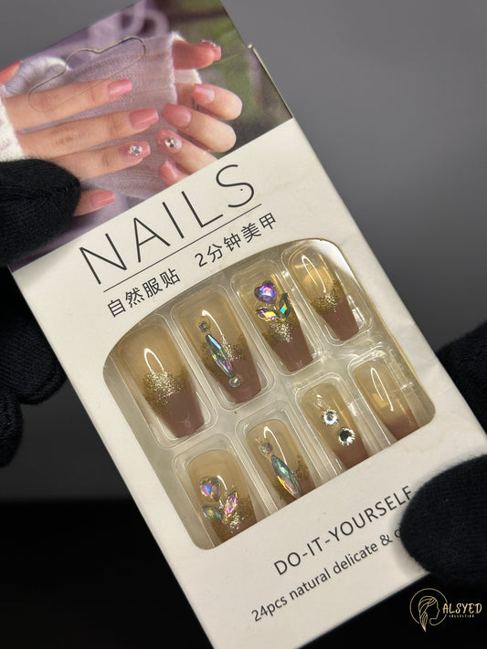 Cute & Colorful Nail Set – Pack of 24 - Flowers In Glitters