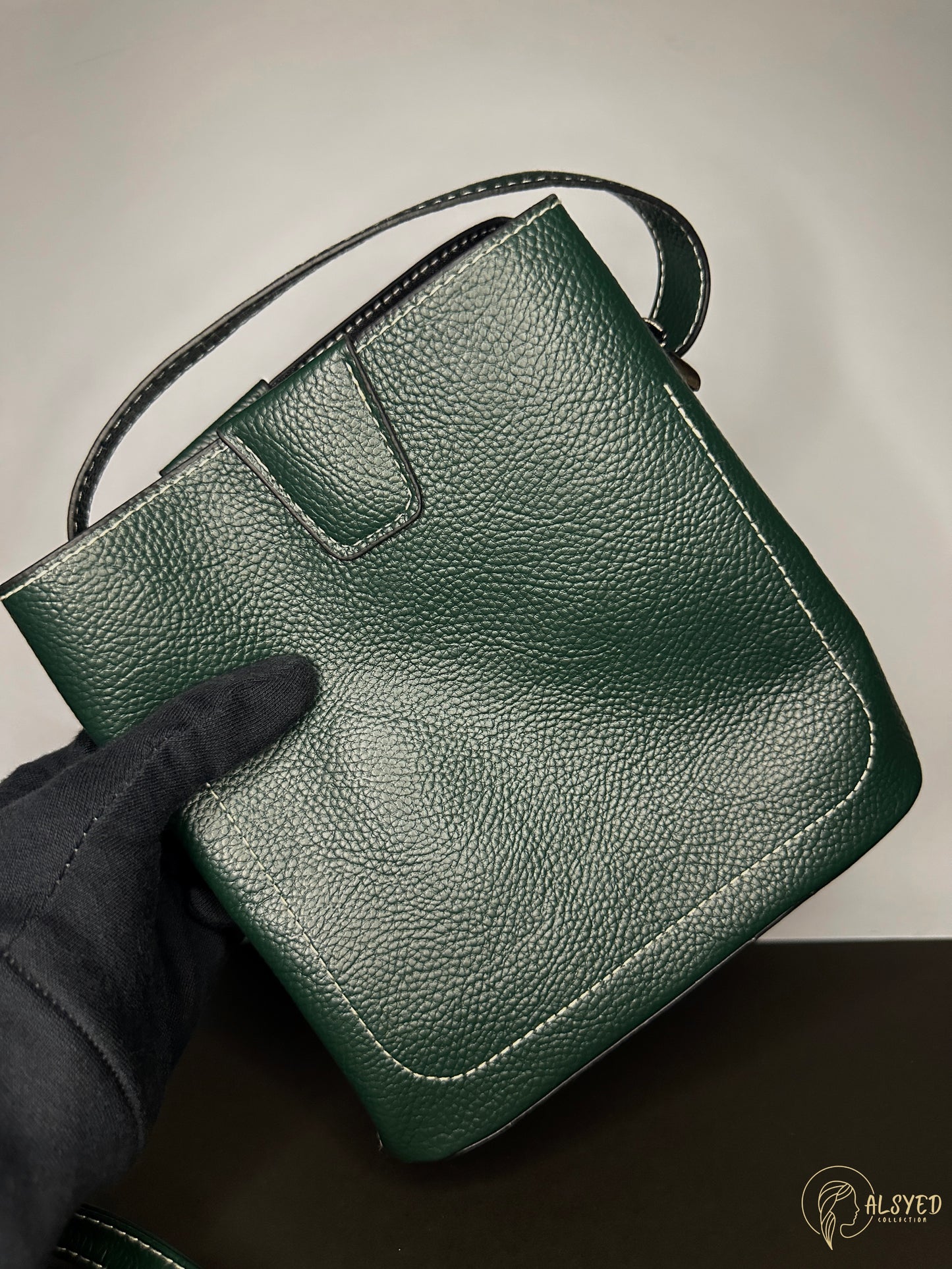 Olive Green Classic Flap Bag For Women | Al Syed Collection