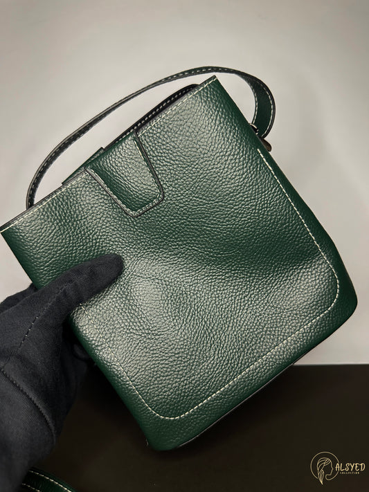 Olive Green Classic Flap Bag For Women | Al Syed Collection