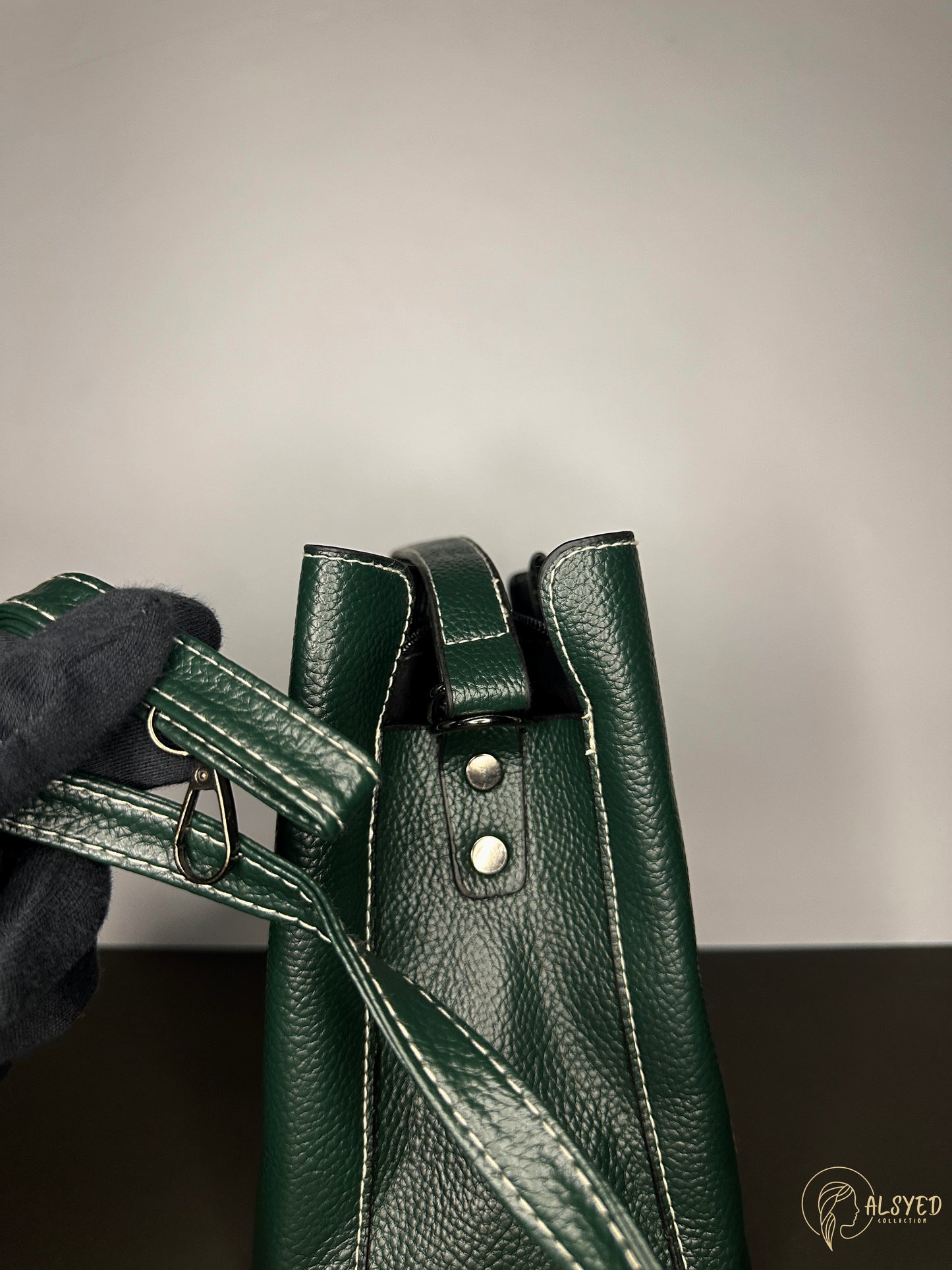 Olive Green Classic Flap Bag For Women | Al Syed Collection