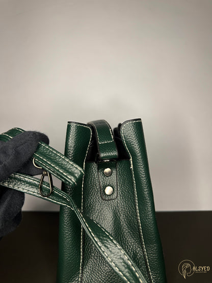 Olive Green Classic Flap Bag For Women | Al Syed Collection