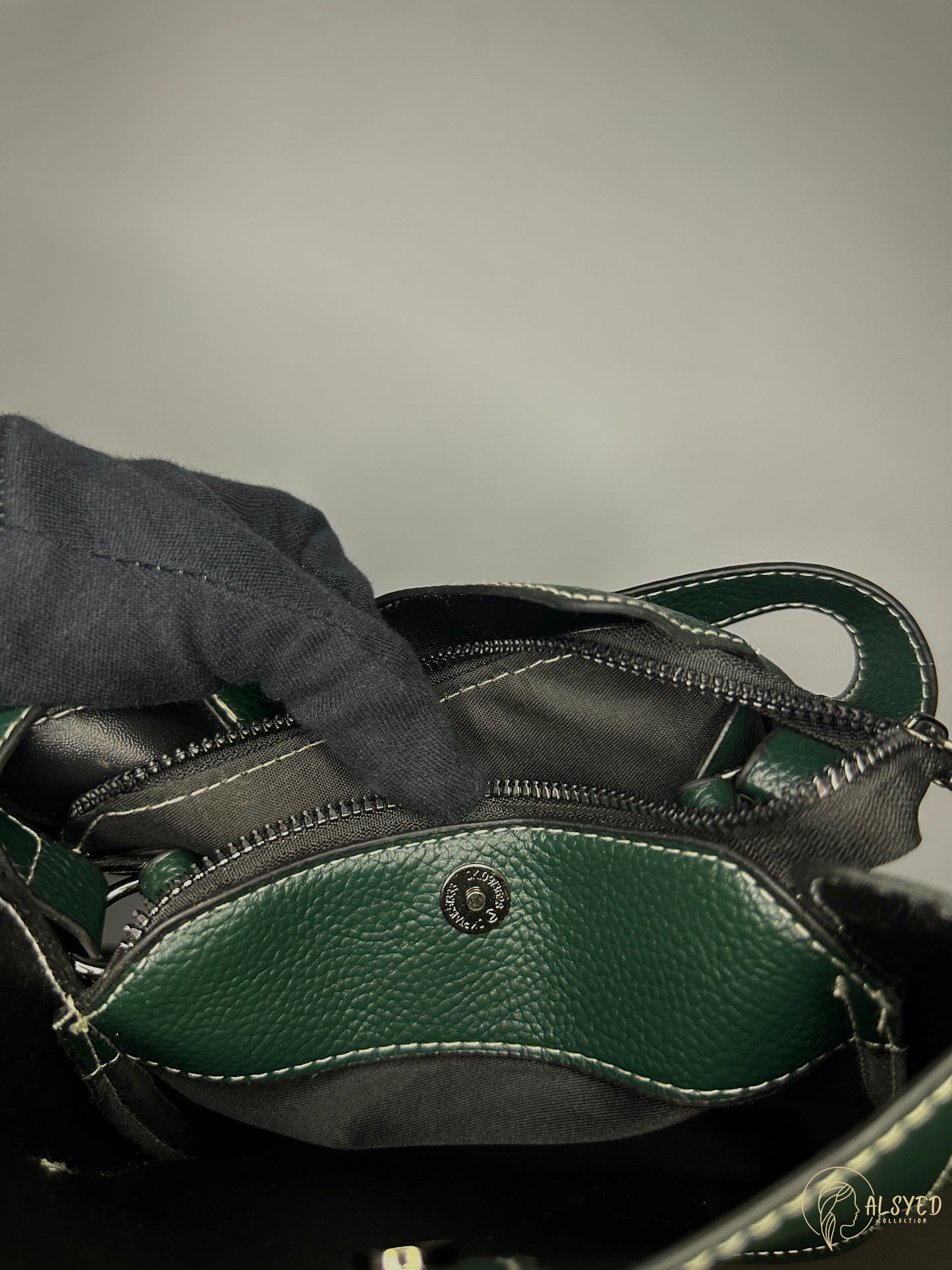 Olive Green Classic Flap Bag For Women | Al Syed Collection