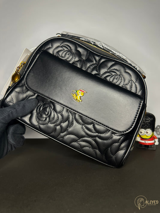 Classic Black Leather Handbag | Al Syed Collection