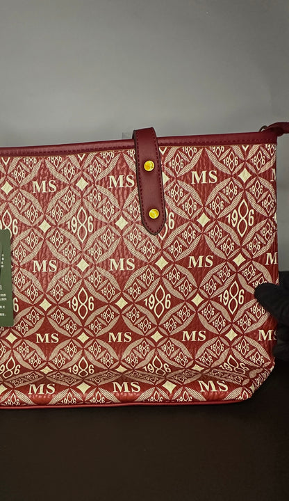 Elegant Red Tote Office Bag for Women | Al Syed Collection