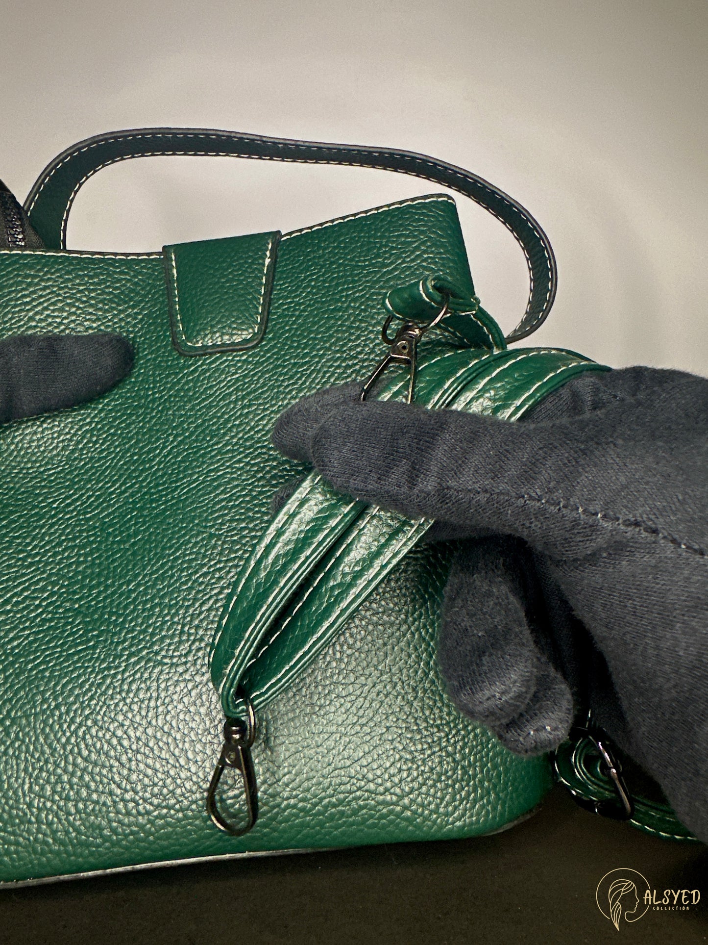 Olive Green Classic Flap Bag For Women | Al Syed Collection